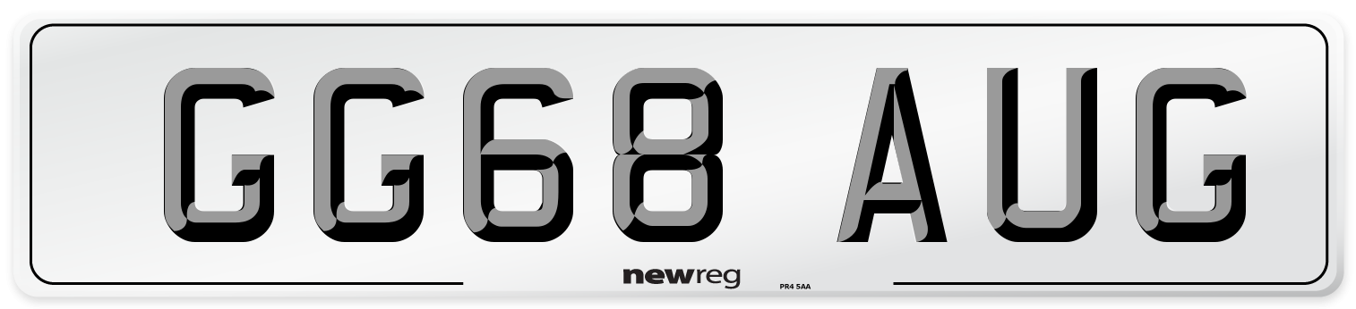 GG68 AUG Number Plate from New Reg